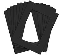 8Pcs Black Picture Mounts, 8x6 Inch Picture Frame Mounts to Fit for 6x4 Inch Pictures, Acid Free Photo Mount with Aperture, Mount Board Card Picture Frame Mats for Photos, Prints, Paintings, Artworks