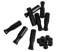 8pcs Black Plastic Foosball Table Handle Replacement Part for Adults | Table Soccer Accessory, Anti-slip Grip Design, Tabletop Game Use, 5529 Octagonal Style