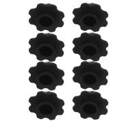 8pcs Black Rubber Camp Chair Feet Protectors 18mm Inner Diameter | Thickened Build, Easy Installation and Removal, Textured Embossing, for Outdoor Furniture Feet and Picnics