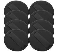 8pcs Black Ultra-thin Pu Leather Powder Puff Replacement