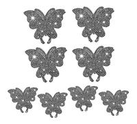 8PCS Bling Car Stickers, Crystal Rhinestone Butterfly Decals, Shiny Automotive Interior Exterior Sticker for Women, Universal Decoration for Car Body Bumper Window Laptop (Black)