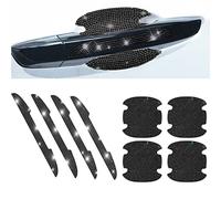 8Pcs Bling Rhinestone Car Door Handle Stickers Protector, Trim Auto Door Entry Guard Bling Stickers Car Accessories for Women and Men, Universal Car Accessories for All Cars (Black)