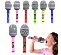 8PCS Blow up Microphone, Inflatable Microphone, Toy Microphone, Inflatable Microphone Set, Star Party Supplies Christmas Birthday Party Gifts Stage Performance (Random Color)