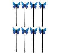 8pcs Blue Butterfly Hair Clips Fabric Metal Side Barrettes | Chic Vivid Decoration for Ponytails and Curly Hair, Suitable for Festivals, Dance Performances, Weddings and Outfit Matching