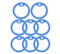 8pcs Blue Silicone Dog Tag Protector Silencer for Standard Tags | Stretchable round Cover, Wear Resistant Edges, PET Collar Use, Noise Reduction, Outdoor Adventures