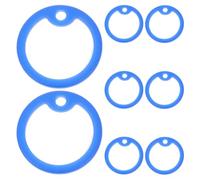 8pcs Blue Silicone Dog Tag Silencers for PET Collars Noise Reduction | Wear Resistant Edge Cover, Fits Standard Tags, Quiet Walking, Simple Collar Accessory