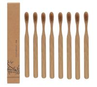 8pcs Boar Bristle Toothbrush, Disposable Soft Bristle Bamboo Toothbrushes with Natural Wooden Handle for Gentle Cleanings, Travel Adults Oral Care, Zero Waste Lifestyle