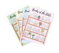 8pcs Books of The Bible Tracker Stickers, 5x7in God Faith Bible Bookshelf Verse Reading Tracker Decal Christian Coloring Dashboard Religious Sticker for Women and Men Study Scripture Progress Journal