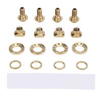 8Pcs Brake Cable Regulator Clamp Lock Screw, Mounting Hard Locking Screw, C Clamp Brake Shoes Nuts Kit, Ti Alloy Lightweight Hollow Design Mounting Hardware for R8000 UT6800 DA9000 (Gold)