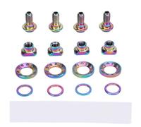 8Pcs Brake Cable Regulator Clamp Lock Screw, Mounting Hard Locking Screw, C Clamp Brake Shoes Nuts Kit, Ti Alloy Lightweight Hollow Design Mounting Hardware for R8000 UT6800 DA9000 (Colorful)