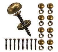 8Pcs Brass Decorative Screws with Caps, Self Tapping Screw Decorative Cover, cabinet Doors and Windows Screws Fastener, Mirror Screws, Wood Handcrafted for Furniture Fixing(15mm)