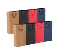 8PCS Brown Wine Gift Bags For Double Bottle,Whiskey/Liquor 2 With Rope Handles(Assorted-8PC)