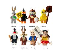 8Pcs Bugs Bunny Duffy Duck Big Mouth Mini Figures Building