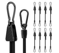8Pcs Bungee Cords with Carabiner Clips 1.2m/48In Adjustable Stretchable Heavy Duty Bungee Straps Rust prevention Bungee Rope for Mountaineering Trunks Camping Gear Tarps Trailers Car Motorcycle