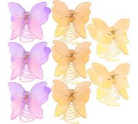 8pcs Butterfly Hair Claw Clips for Women Plastic Styling Hold Hair | Delicate Pastel Shape, Stage Performance and Dating Use, Good-looking Color, Half-up Styling Random Color Random Style
