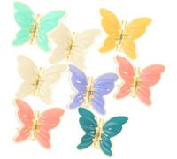 8pcs Butterfly Shape Hair Claw Clips, Plastic Jaw Clips | Hair Styling Tool, Hold and Clip Hair, Stage Performance and Wedding Use, Matte Finish Random Color