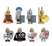 (8pcs-C) 24pcs Medieval Roman Soldier Building Block Man Castle Series r Minifigures Fit Lego
