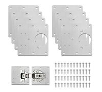 8pcs Cabinet Hinge Repair Plates, Kitchen Cupboard Hinge Repair Plate with Customized Screws 9x9 Cm Stainless Steel Cupboard Door Hinges Repairs Brackets Hinges Repairs Kit for Furniture Cupboards