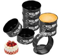 8Pcs Cake Tins for Baking with Removable Bottom, 4 Inch Round Mini Springform Pans Loose Cheese cake Tin Set, Leakproof Non-Stick Coating Small Cheesecake Pan for Baking Pie Cheesecakes Pizzas Quiches
