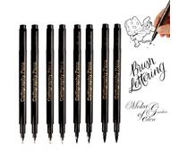 8PCS Calligraphy Set for Beginners,Black Fineliner Pens,Fine Felt Tip Writing Pen Japanese Chinese Japanese Calligraphy Shodo Brush Ink Pen Writing Drawing Craft