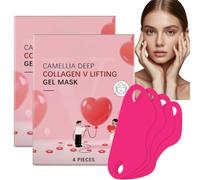 8Pcs Camellia Deep Collagen V Lifting Gel Mask,V-Line Lifting Neck Mask