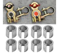 8PCS Car Battery Terminal Adaptor Sleeves, Car Battery Terminal Converter Post Adaptors for Positive or Negative Posts, Universal for Cars Boats RVs Motorcycles