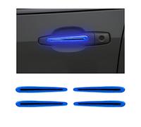 8PCS Car Door Handle Protector Reflective Stickers, 3D Car Door Handle Cup Scratches Protective Films, Night Visibility Safety Warning Decal, Universal for Most Cars (Blue)