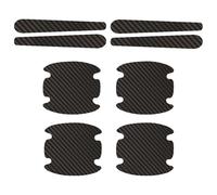 8PCS Car Door Handle Scratch Protectors, Carbon Fibre Anti-Scratch Protective Films, Universal Fit for All Cars, Self-Adhesive Non-Marking Sticker, Black