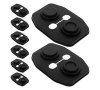 8PCS Car Door Lock Protector Silicone Black Cover for Rear Latch | Tool Free Fit, Dust and Water Shielding, Quieter Cabin, 7.8x5.8x1.3cm Size