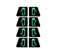 8pcs Car Open Door Button Stickers Reminder Door Open Sticker Armrest Window Lift Switch Compatible with Tesla for Model 3 Switch Trim Cover(Noctilucent)