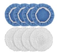 8Pcs Car Orbital Buffer Polisher Pad Car Polisher Pads Bonnet Buffing Pad | Cover Wool Buffing Pads Cars Polishing Bonnet Buffing-Pad for Cars Furniture Glass, 4*Microfiber+4*Woollen, 5-6 Inches