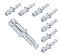 8pcs Casters Wheel Threaded Stem Metal Rod 11mm Silver | Tool-free Install, Simple DIY Replacement, Fits Gaming and Swivel Chair Bases, for Busy Office Use and Chair Repair