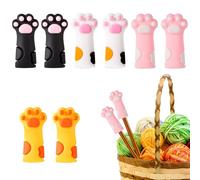 8pcs Cat Paw Knitting Needle Stoppers, Silicone Cute Knitting Needle Point Protectors Caps Stitch Needle Tip Covers Knitting Accessories for 11-17 (0.31-0.5 Inch) Needles (Color Combination 2)