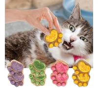 8Pcs Cat Snacks Paw Biscuits For Indoor Cats, Natural Healthy Bites Treats For Kittens, Crunchy Freeze Dried Kitten Treats For Oral Hygiene, Hairball Remedy