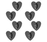 8pcs Cell Phone Ring Holder, Cute Heart Phone Charm Hooks Adhesive Smartphone Finger Ring Stand Sticky Metal Loop Grip for Cellphone Case Pad Tablet DIY Accessories (Black)