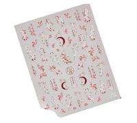 8pcs Chic Ancient Chinese Fan Pretty Red Flower Moon Soft Embossed Relief Nail Art Stickers Manicure Decal(MP5765TO3794)