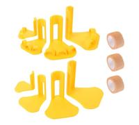 8pcs Chicken and Duck Leg Walking Aid for Splayed Feet | Petg Yellow Brace, Adjustable Bandage Fixation, Realigns Curled Toes for Hens, Backyard Rehabilitation Use
