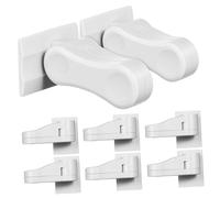 8pcs Child Proof Door Handle Lock Abs White Adhesive