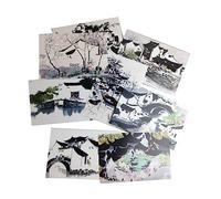 8pcs Chinese Architecture Postcards White Paper Card Set