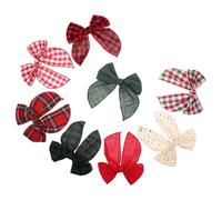 8pcs Christmas Bow Hair Clips, Plaid Cloth Barrettes | Festive Holiday Design, Secure Metal Grip, Gentle Day Wear, for Parties and Everyday Outings Random Color