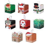 8Pcs Christmas Candy Gift Boxes Santa Snowman Cookie Box 2023 Merry Christmas Decorations For Home New Year Packging Bag (Size : 5.5x5.5cm, Color : 8Pcs mix)
