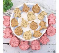 8Pcs Christmas Cookie Cutter Set Stainless Steel Cookie Cutter Set for Baking,Christmas Tree,Snowman,Reindeer,Bell,Stocking,Candy Cane,Gingerbread Man and More