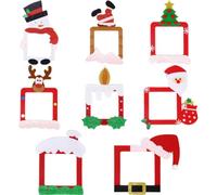 8pcs Christmas Light Switch Cover Sticker Decorative Plate for Bedroom | Paper and Felt, Deer Snowman Tree Pattern Design, Room Decoration, Beautiful Look, Not Easy to Fade