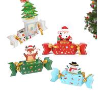 8Pcs Christmas Money Gift Box Set,DIY Money Holder Crackers with Pull Tab,Christmas Theme Design Candy Pull Out Box for Cash,Holiday Cash Gift Packaging