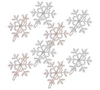 8pcs Christmas Snowflake Alloy Hair Clip, Cute Festive Accessory | Reusable Alloy Design, Gentle on Thin Hair Sections and Bangs, Silver or Golden Finish for Winter Photoshoots