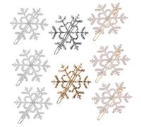 8pcs Christmas Snowflake Hair Clips Alloy for Girls Braids Bangs | Lightweight Festive Hair Decor, Silver or Golden Finish, for Winter Photoshoots, Wedding Styling