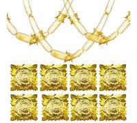 8PCS Christmas Swirl Hanging Ceiling Garlands, Christmas Hanging Decorations, Xmas Foil Garland, Festive Hangings Decor, Multi Coloured Garland, for Xmas New Year Holiday Party Supplies (Gold)