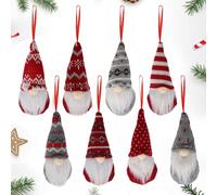 8Pcs Christmas Tree Hanging Gnomes, Christmas Decorations for Christmas Holiday Party Home Door Decor, Party Gifts (8)