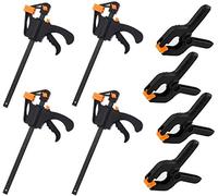 8Pcs Clamps Set, 4 Inch Quick Grip Heavy Duty Nylon Spring Ratchet Bar Clamps for Woodworking