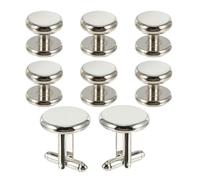 8pcs Classic round Copper Cuff Links Set for French Cuff Shirts | Shirt Studs Included, French Style Detailing, Suited to Special Occasions and Formal Attire